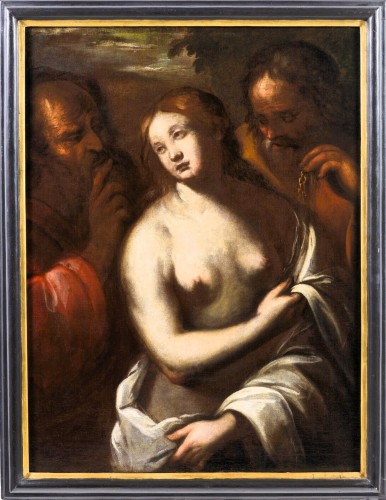Susanna and the two elders - 17th-century Lombard School - Paintings & Drawings Style Louis XIV